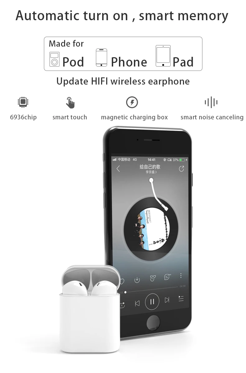 Portable TWS Wireless Bluetooths 5.0 Headset i21 i22 i28 OEM manufacture Earphones Headphones True Wireless Earbuds - ANKUX.COM