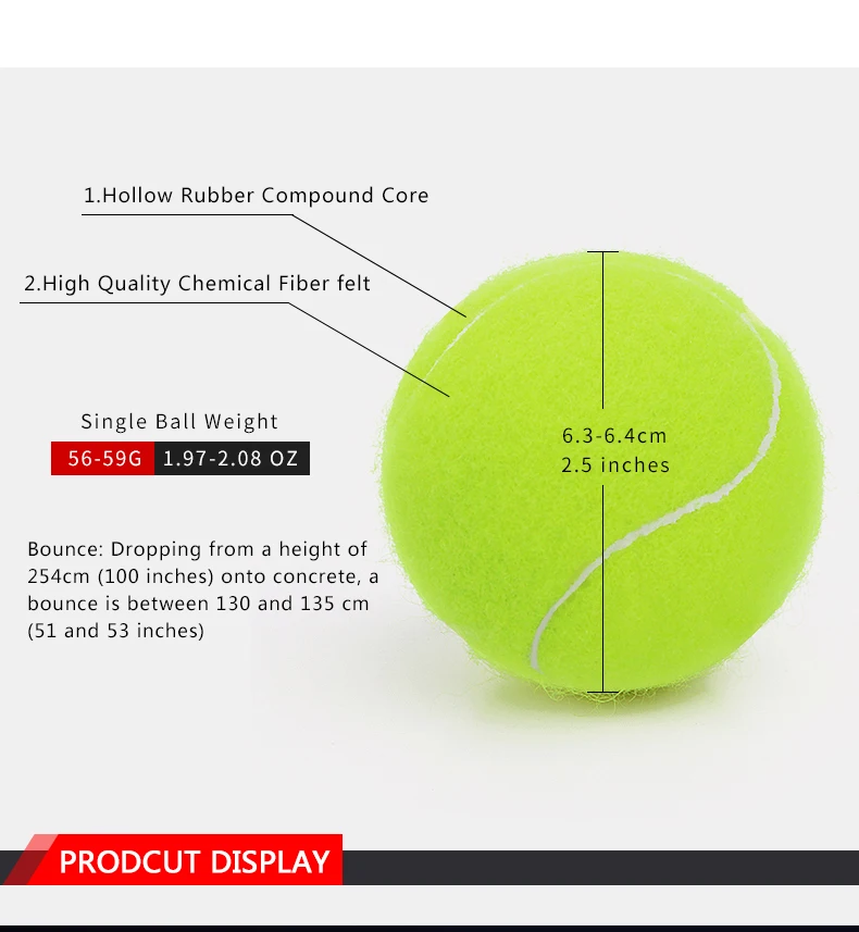 High Elasticity Self-Study Woolen Training Tennis Ball w/ Detachable String L&6 
