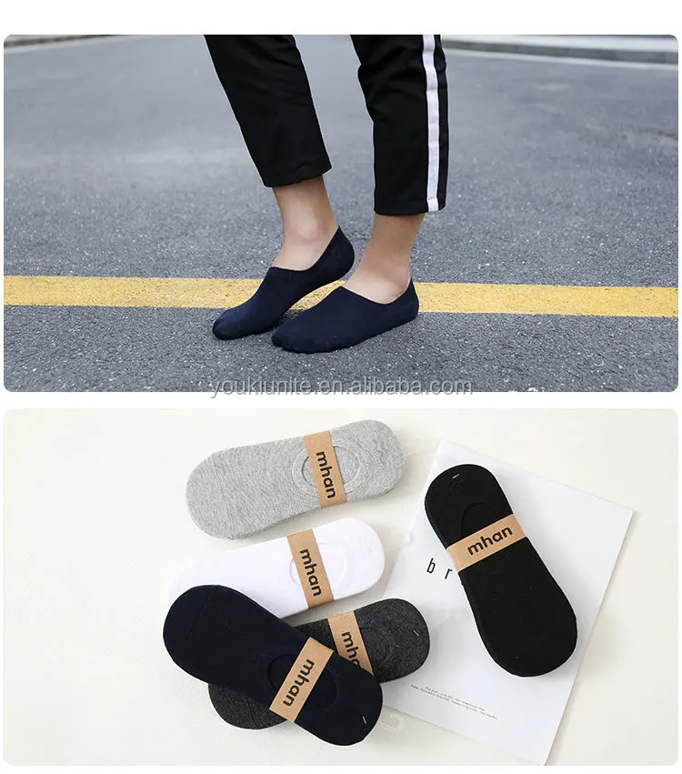 Solid-color Silicone Non-slip Cotton Socks For Men - Buy Man Socks ...