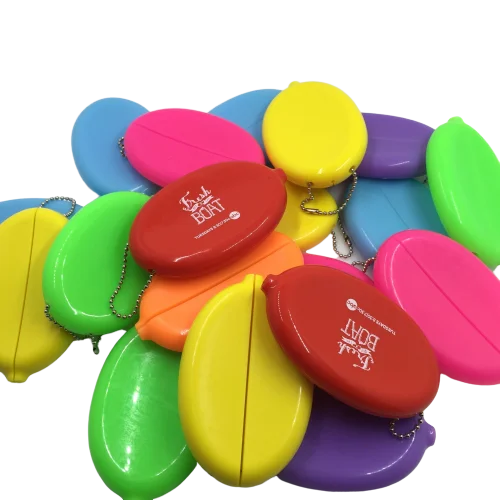 Custom Oval Shape Pvc Keychain Pocket Rubber Squeeze Coin Purse Buy