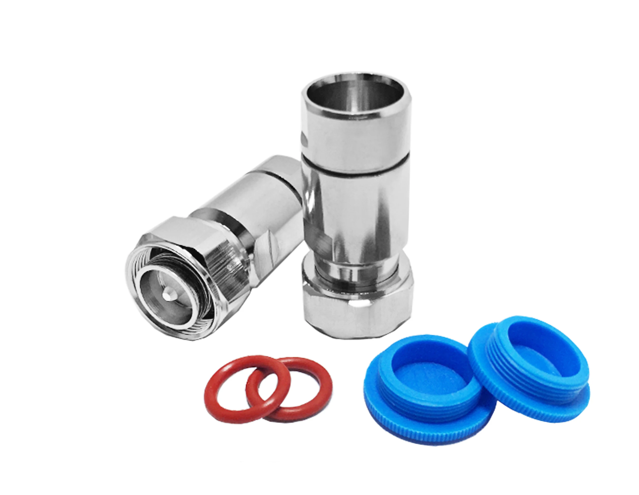 Mini 4.310 din L20 male clamp screw mounting  for 1/2 feeder flexible cable 4.3-10  LDF4-50A  rf coaxial connector manufacture