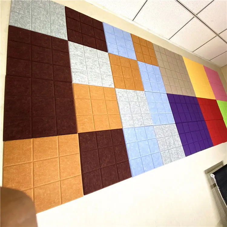 Factory direct wholesale polyester acoustic panels 3d felt wall sound insulation board