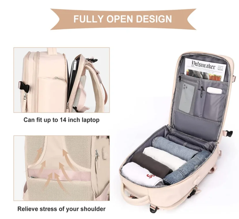 2023 Factory Custom Amason Hot Backpack Airplane Laptop Travel Backpack Pink Backpack Buy