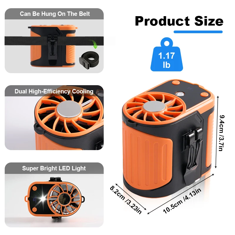 Wind Speed Neck Fan, 20000mAh, 5 V, 5W - detail 22