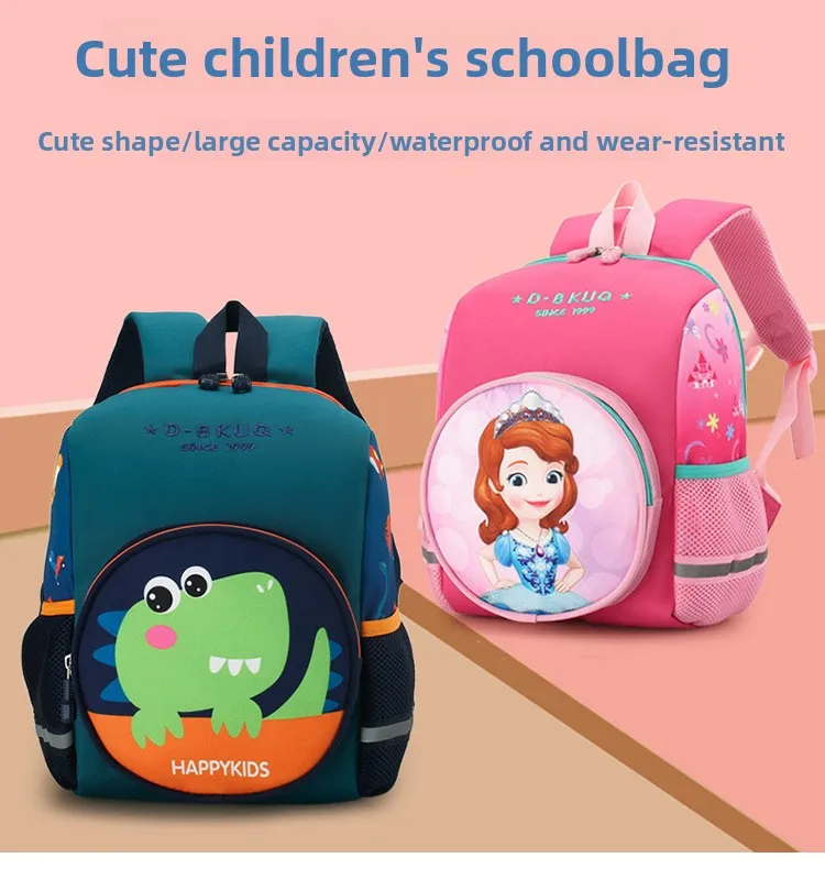 Cartoon Little Dinosaur Kids Backpack Lightweight Elementary School Bag for 3-6 Years Old Boys Girls
