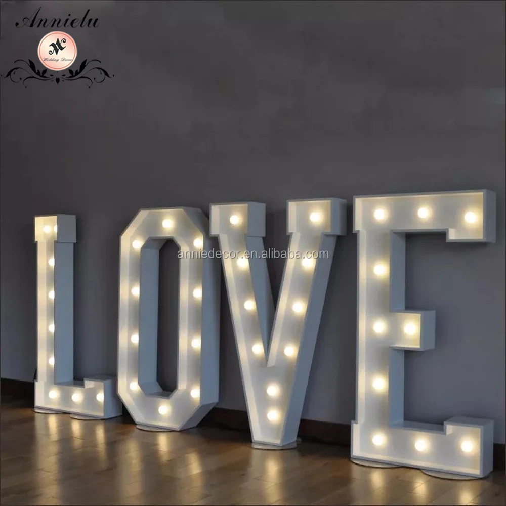 Wedding Stage Decoration Backdrop Giant Acrylic LED Sign Letter LOVE Lights