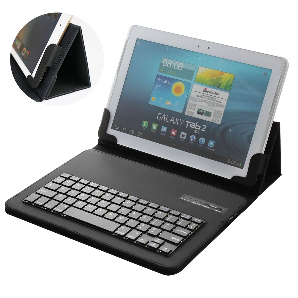 
Heshinai Universal Wholesale price PU Leather Flip Tablet Case keyboard Case For Android ipad Samsung 9.7-10.5 inch with stand 