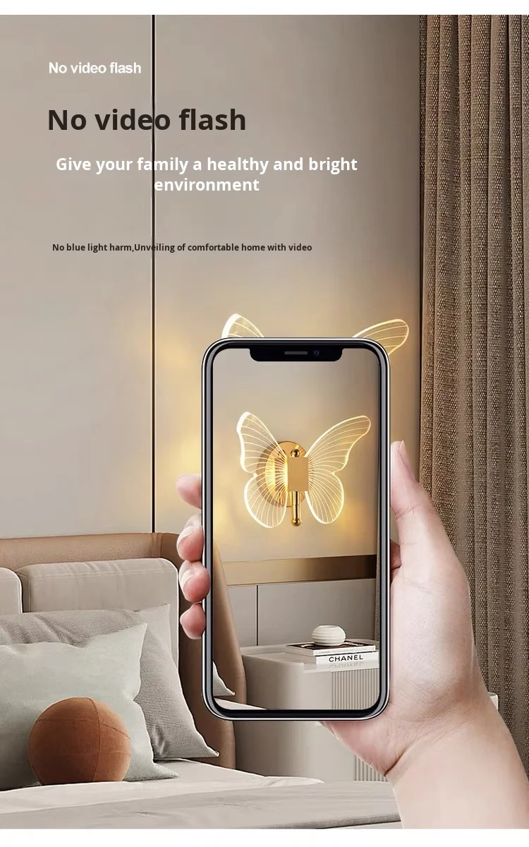 product butterfly inspired led wall lamp with light modern for nordic style hotels bedsides bedrooms and tv walls-3