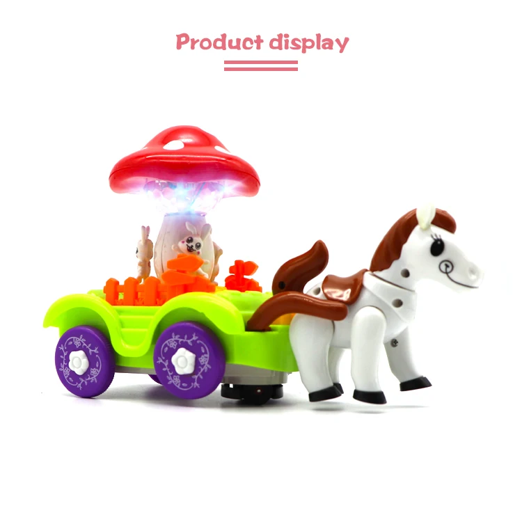 2021 Popular Kids Electric Universal Wheel Toys Mushroom Carriage With Music & Colorful Lights