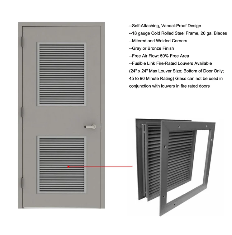 Good Quality Galvanized Steel Fusible Link Fire Rated Door Louver Made