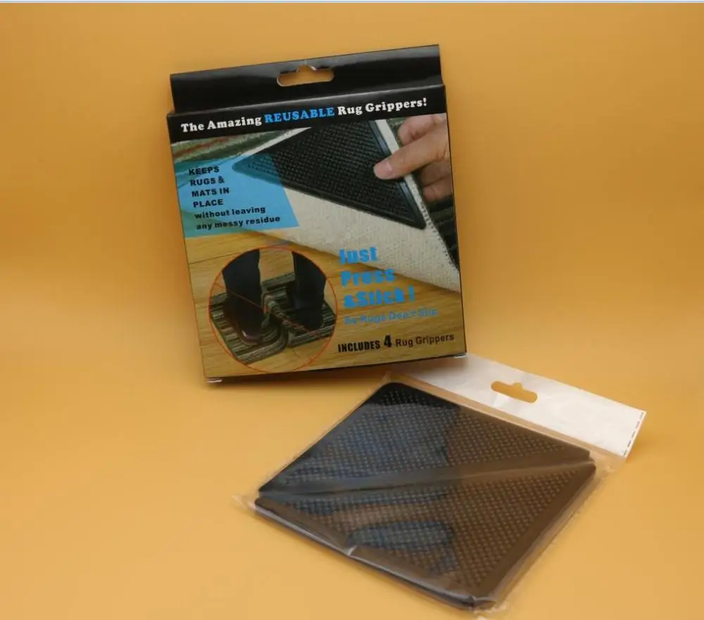 Wholesale Rug Carpet Mat Grippers Anti Skid Reusable Silicone Grip 4