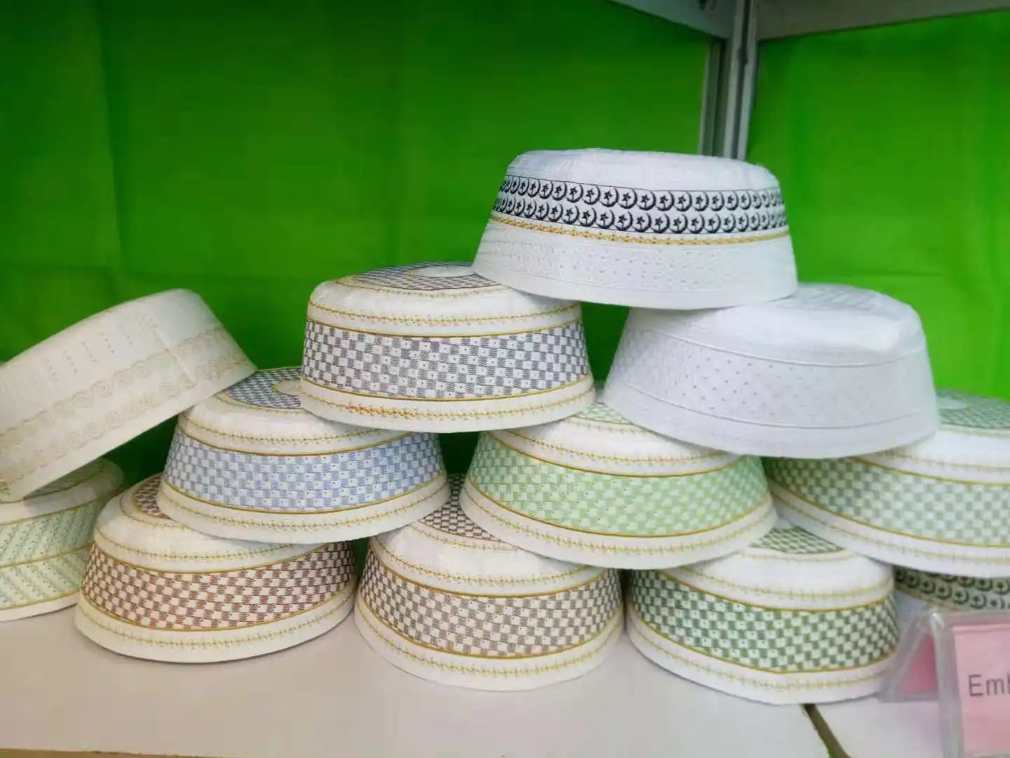 Muslim Man Embroidery Hat Prayer Cap Islamic Muslim Hat Skull Kufi