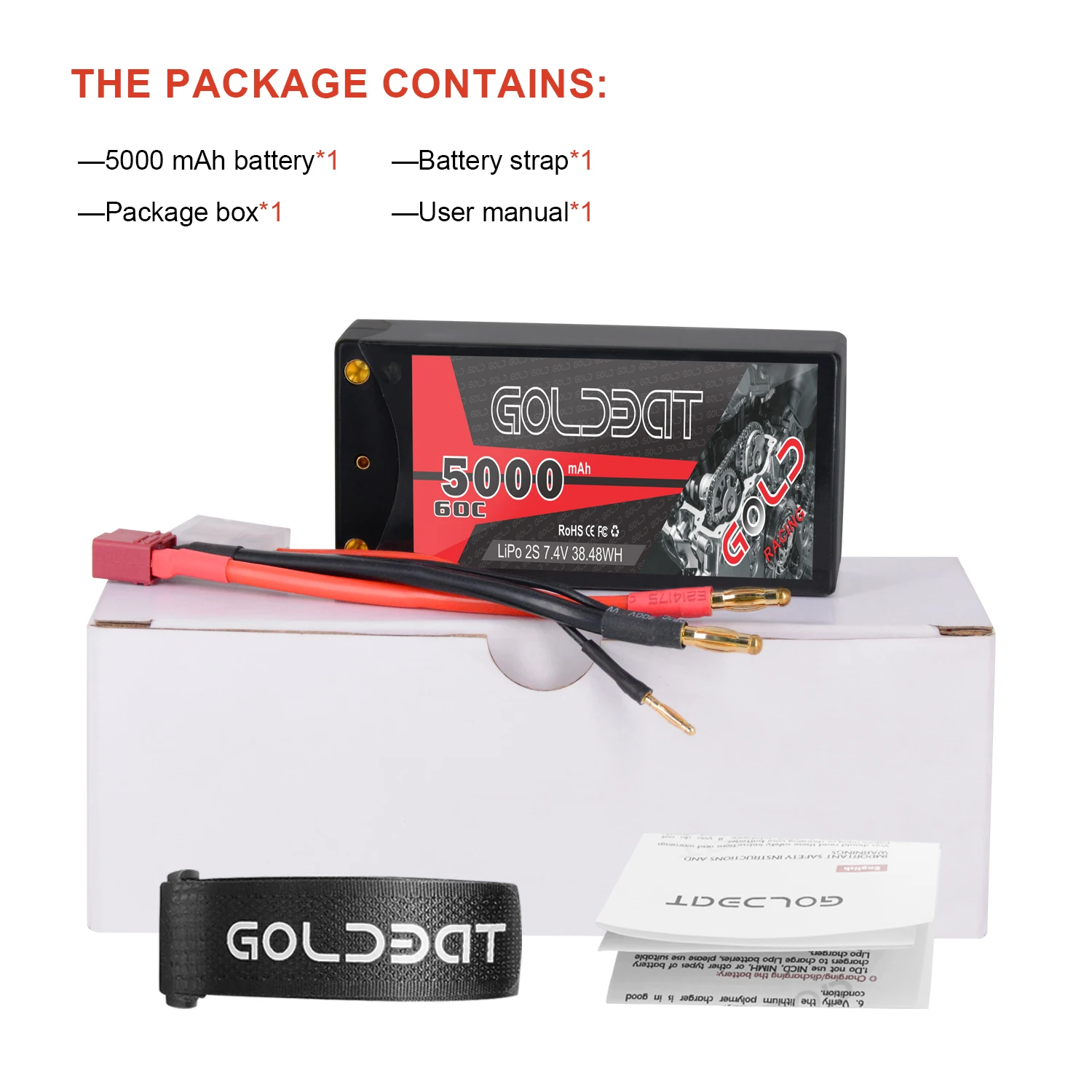 Wholesale Hard Case High Crating Lipo 5000mah 60c 7.4v Shorty Battery