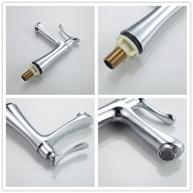 Easy installation narrow at the top and wide at the bottom body chrome single cold faucet
