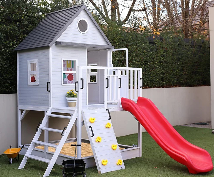 wooden outdoor kids cubby house backyard boys and girls cubby