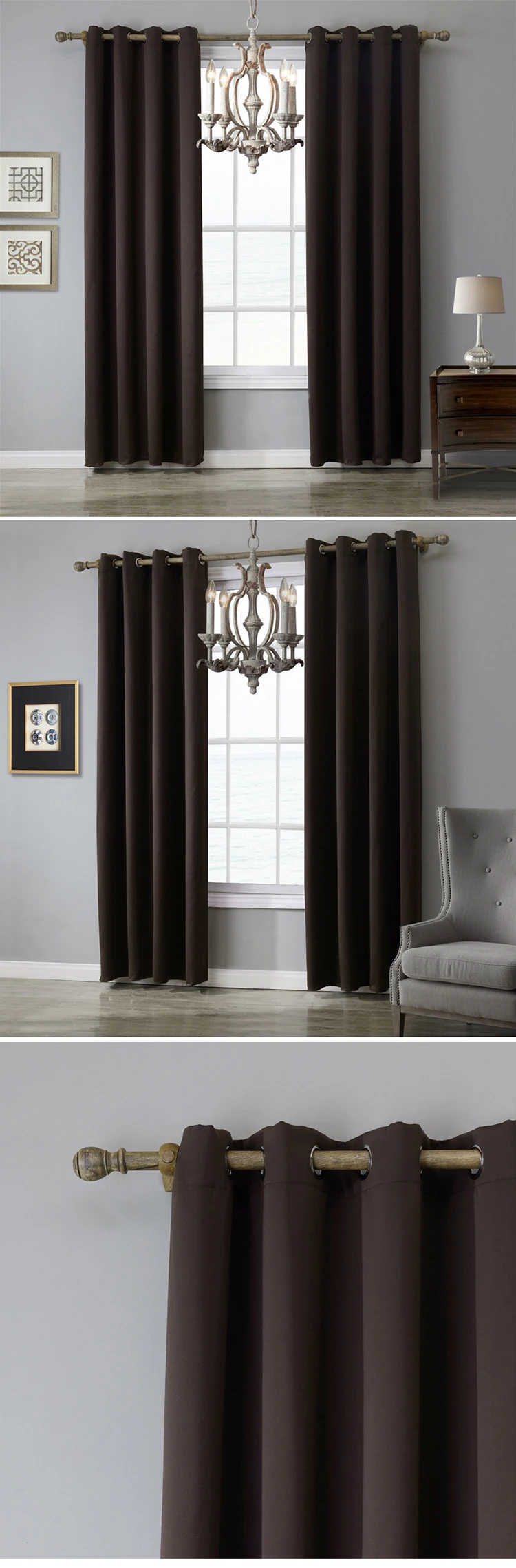 Window Ready Made Curtain 100% Polyester Curtains For The Living Room Blackout Cortinas wholesale Cheap Price