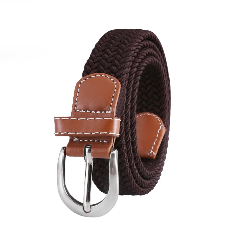 批发定制高品质男士编织腰带针扣弹力伸缩皮带牛仔裤时尚配饰腰带