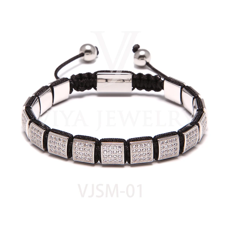 Luxury Round Silver Diamond Bead Bracelet For Men Buy Bead Bracelet
