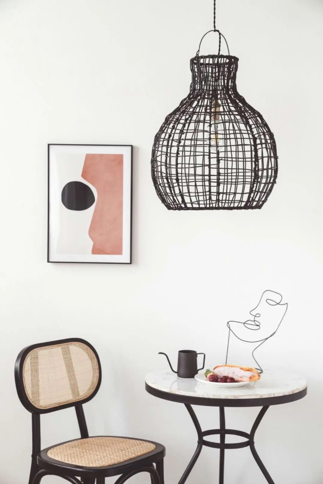 2020 New nordic interior black metal iron table deco face flower leaf minimalist deco craft for home