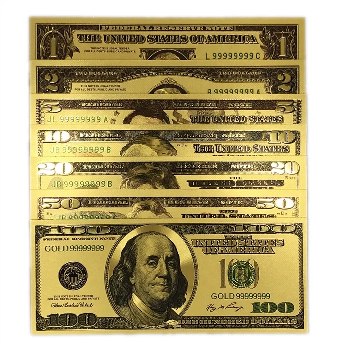 
GS-18203 PET Gold Dollar Bill High Quality Gold Banknote For Special Gift 
