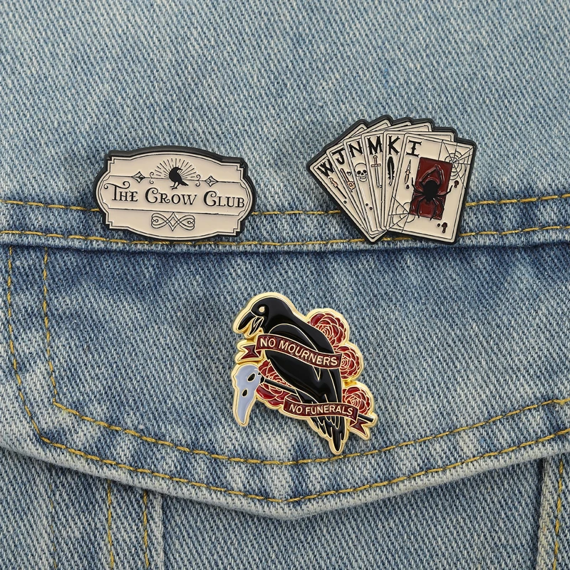 Six of Crows Enamel Pin - Red Rose Crow Grishaverse Brooch