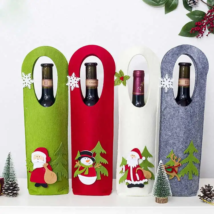 cute christmas wine bags