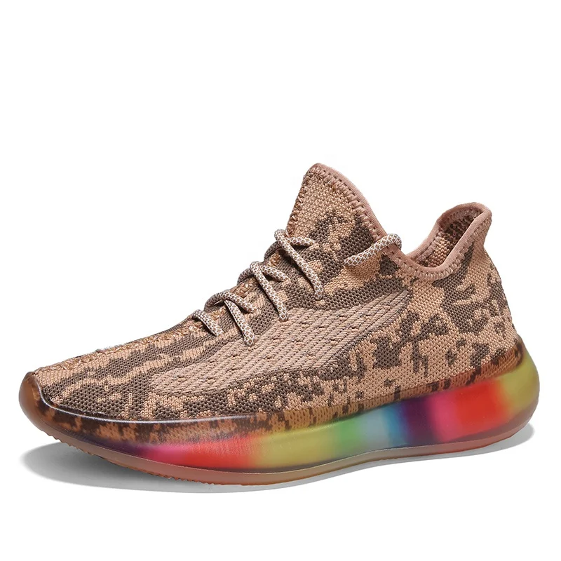 
Custom Brand Sneaker Men 2019 New Design Yeezy Mesh Fly knit Breathable Sport Shoes Man Fashion Basketball Sneakers L-3502 