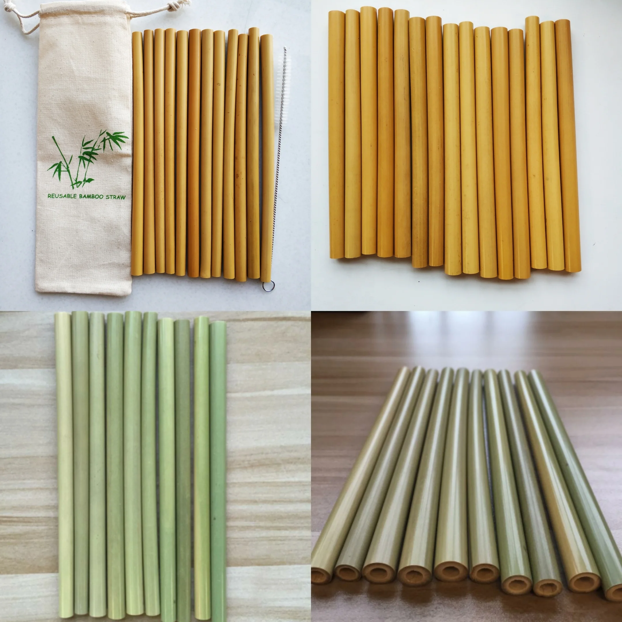Amazon Hot Selling Eco Straws Natural Reusable Bambu Straws,Custom