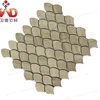 Wholesale Grey Wood Grain Marble Waterjet Mosaic Bathroom Leaf Tile