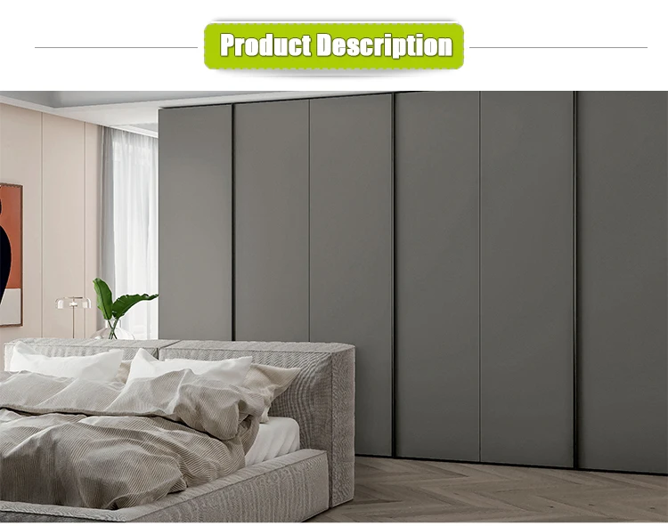 Home modern open  diy closet bedroom sliding wooden multi-door wardrobe