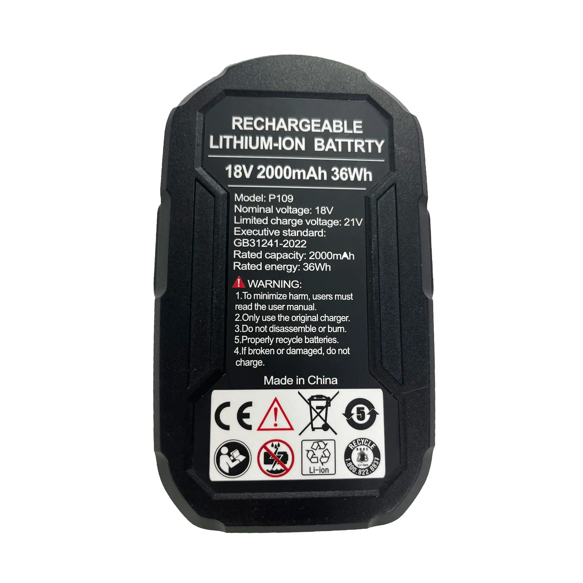 Competitive Li-ion Battery Pack for Ryobi 18V Power Tool P109-Rechargeable 2000-3500mAh in Stock