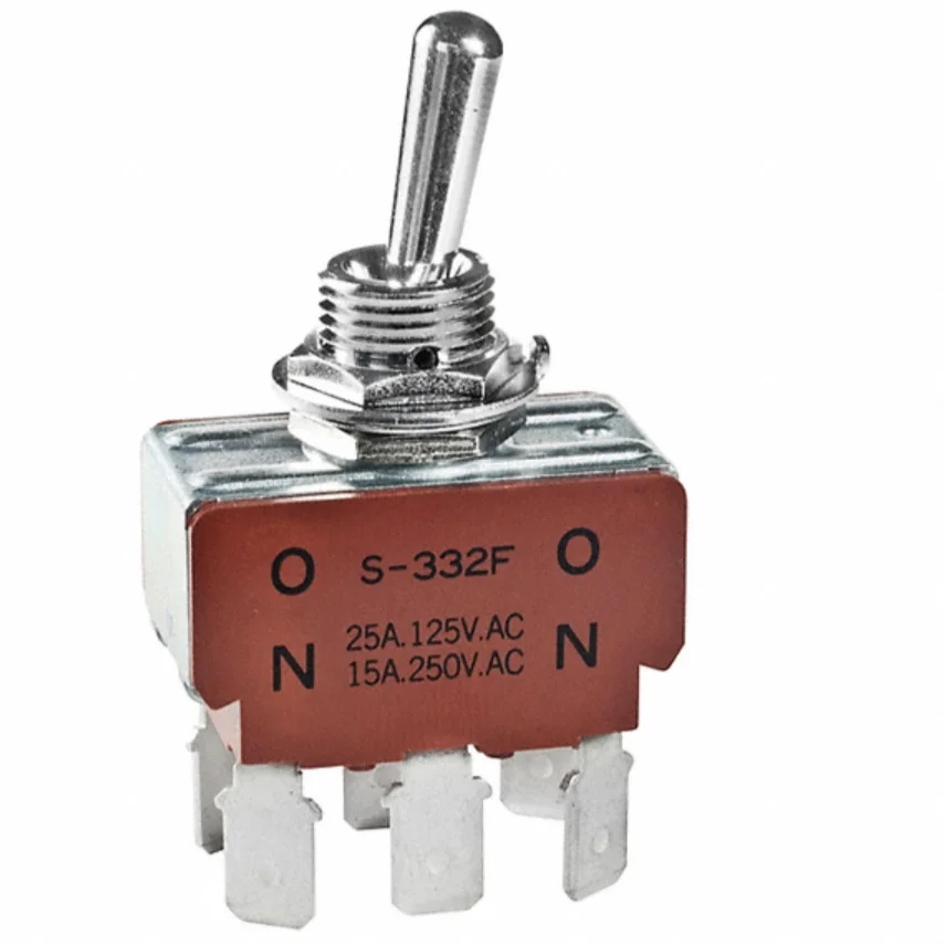 3 Position Nkk Toggle Switch S-332f Dp3t 25a/125ac With Quick Plug 