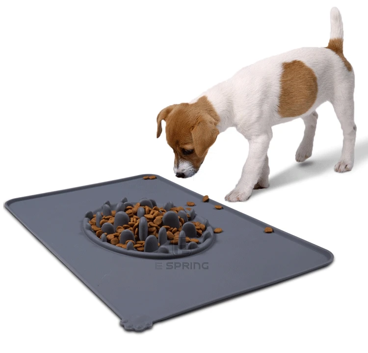 2in1 Pet Feeding Mat Dog Slow Feeder Bowl Nonslip Waterproof Food