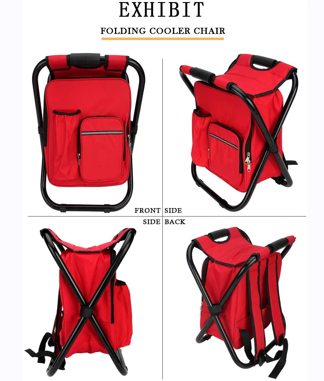 Ultralight Insulated Cooler Backpack Chair Stool 3 In 1 Multifunction Fishing Portable Hiking