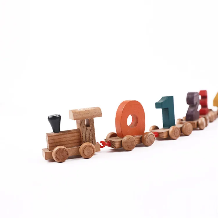 工厂效益智能早期教育儿童数字玩具木制数字火车汽车