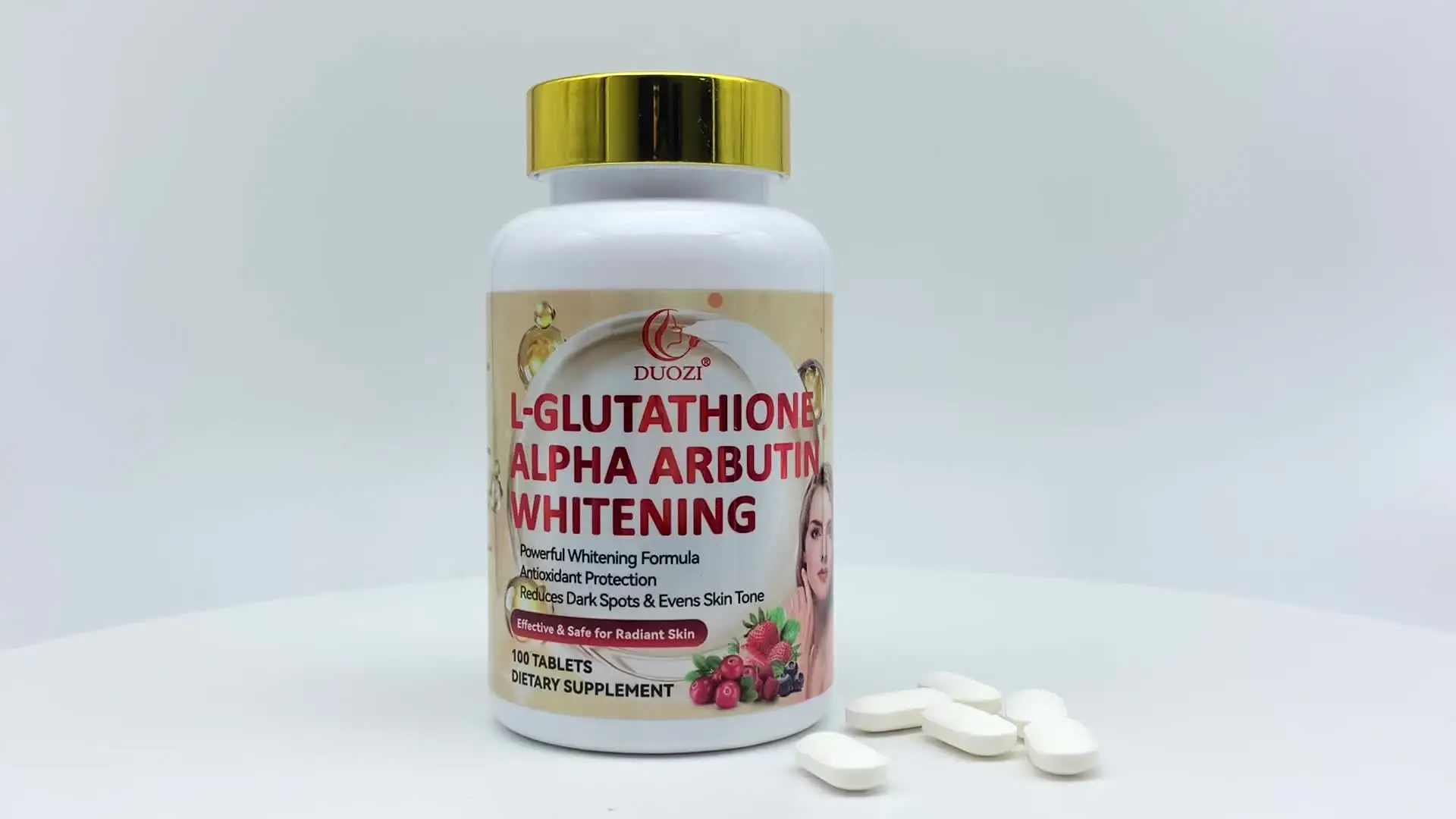 Duozi Super Skin Whitening Healthcare Supplement L-Glutathion Alpha Arbutin  Tablet with High Nutritional Activity
