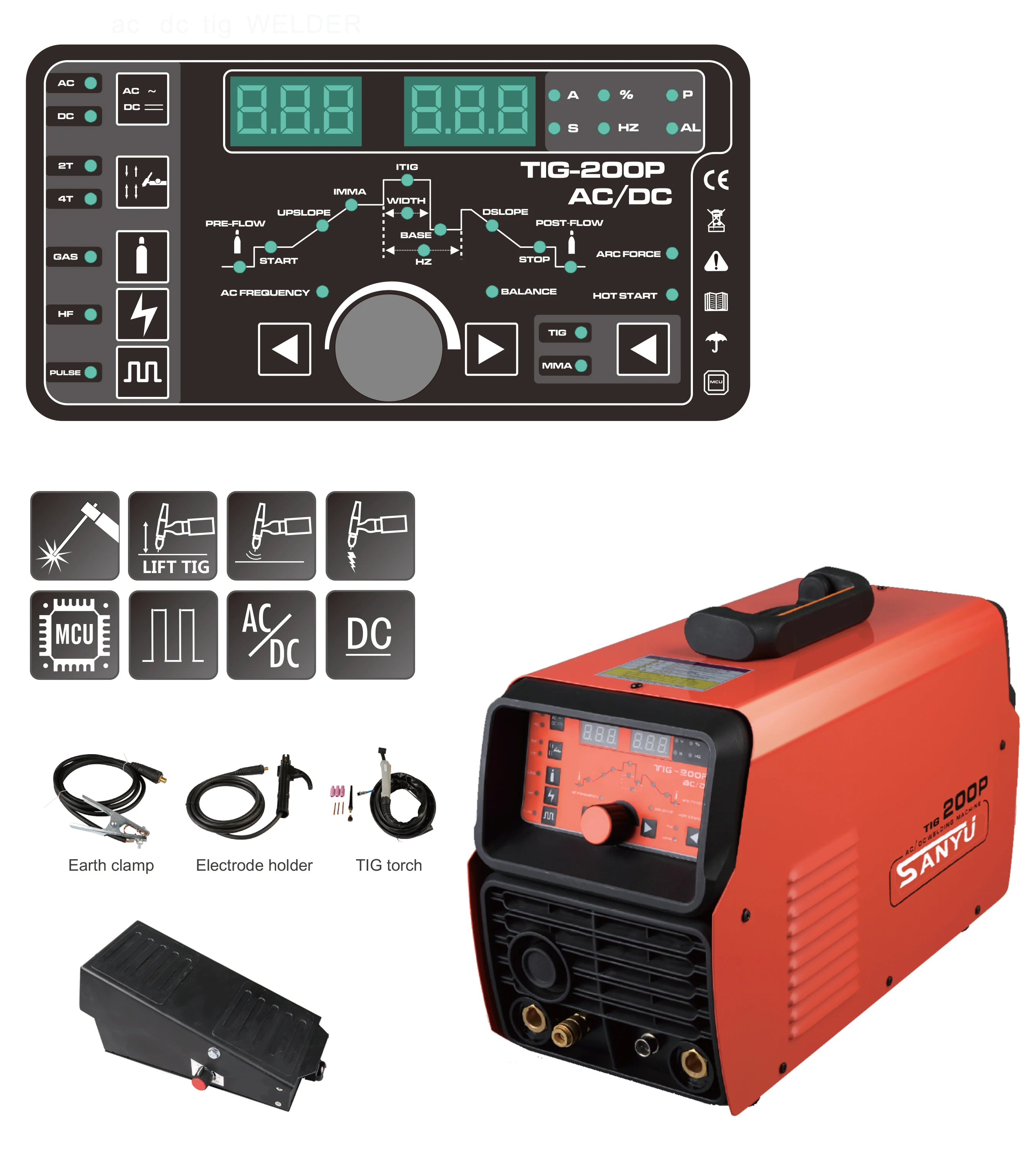 Sanyu Tig200p Tig Inverter Ac Dc Tig Welder For Sale Buy Ac Dc Tig Welder,Ac Dc Tig Welder