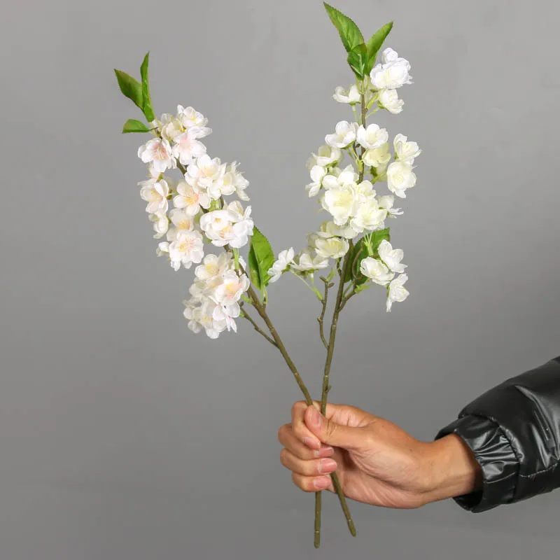Hot Sale Artificial Peach Flowers Silk Flower Arrangement Cherry