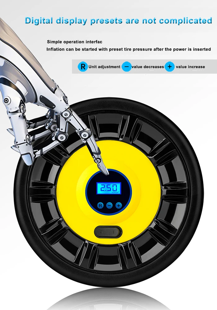 100 psi 轮胎充气机自动汽车 12v 空气压缩机汽车轮胎充气机迷你便携
