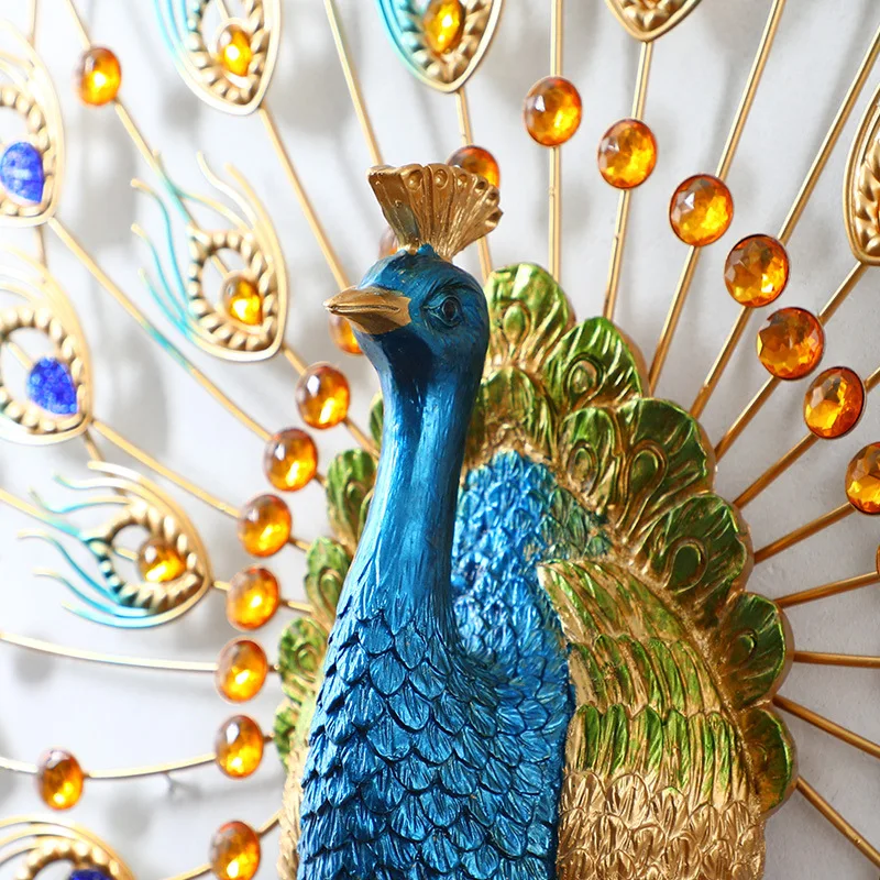 Luxury Large Metal Peacock Wall Art Decor For Hotel Decorative Creative Wall Hanging For Home