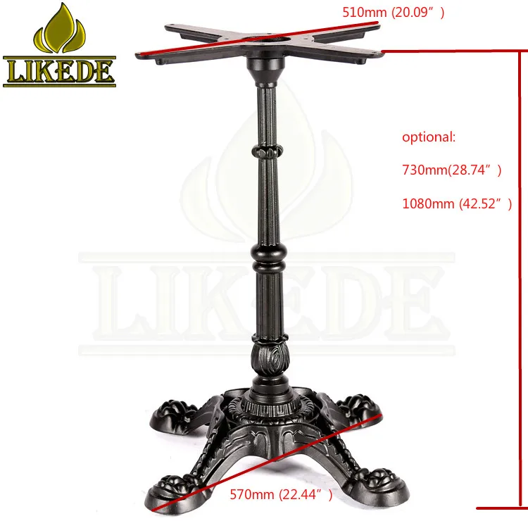 Antique European Classic Black Cast Iron Table Base Unique Furniture Legs