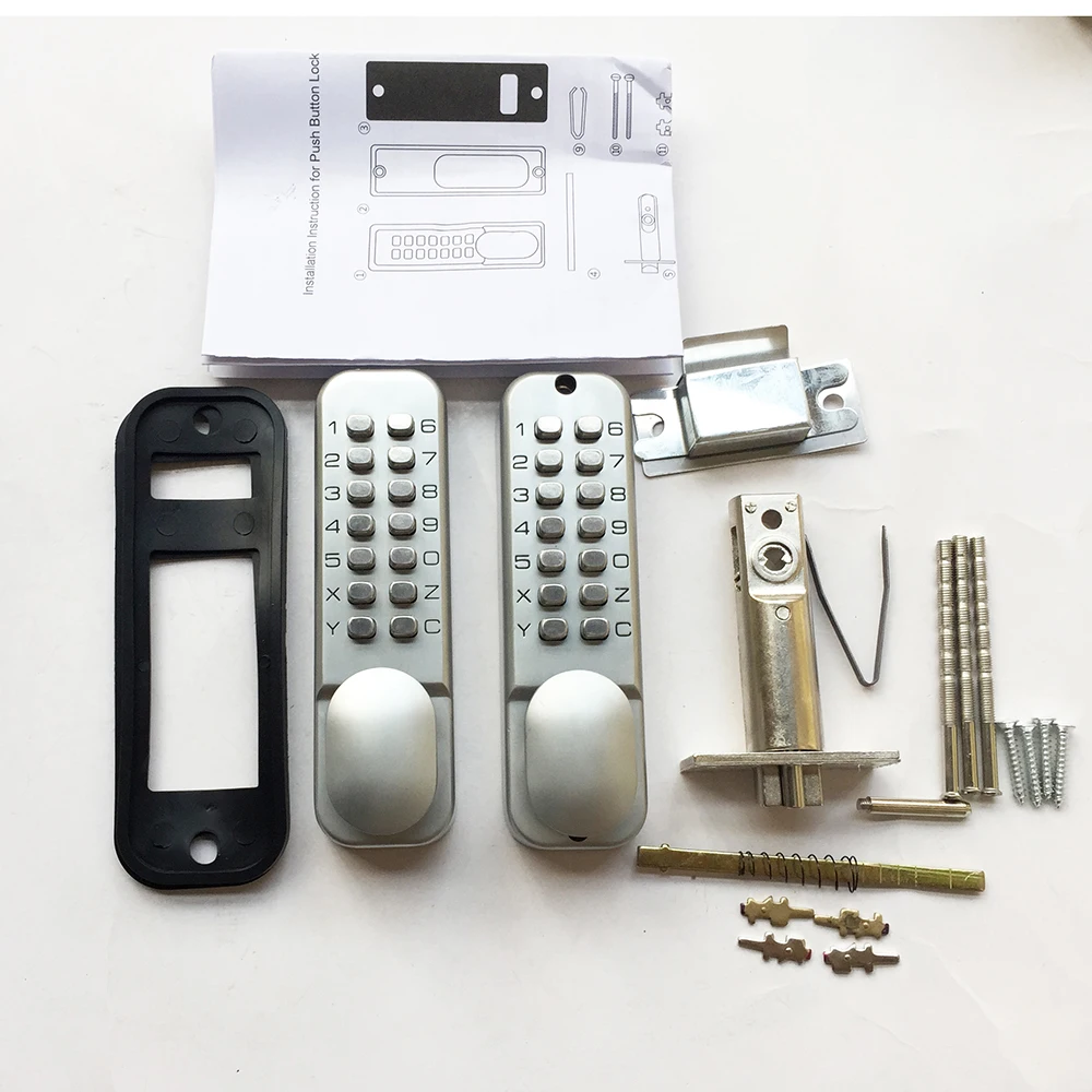 Vertical Two Coded Plates Mechanical Keyless Digital Pin Code Door Lock