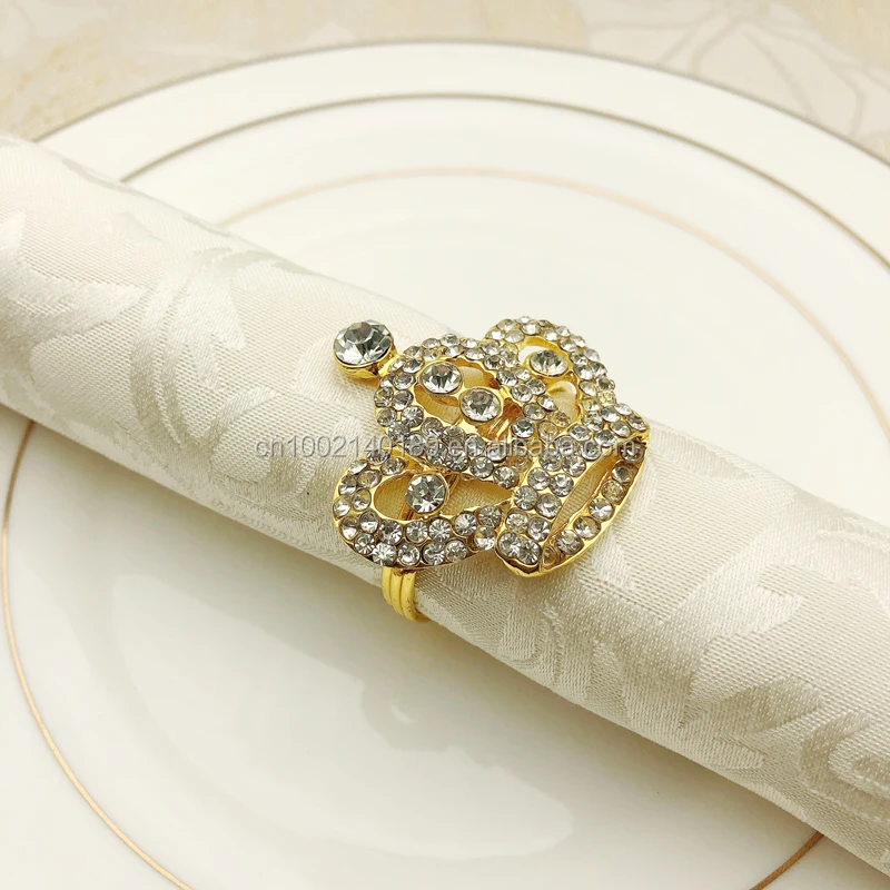 50 unidades fiestas decoración para Navidad Servilleteros de mesa con forma de anillo bodas con diamantes 