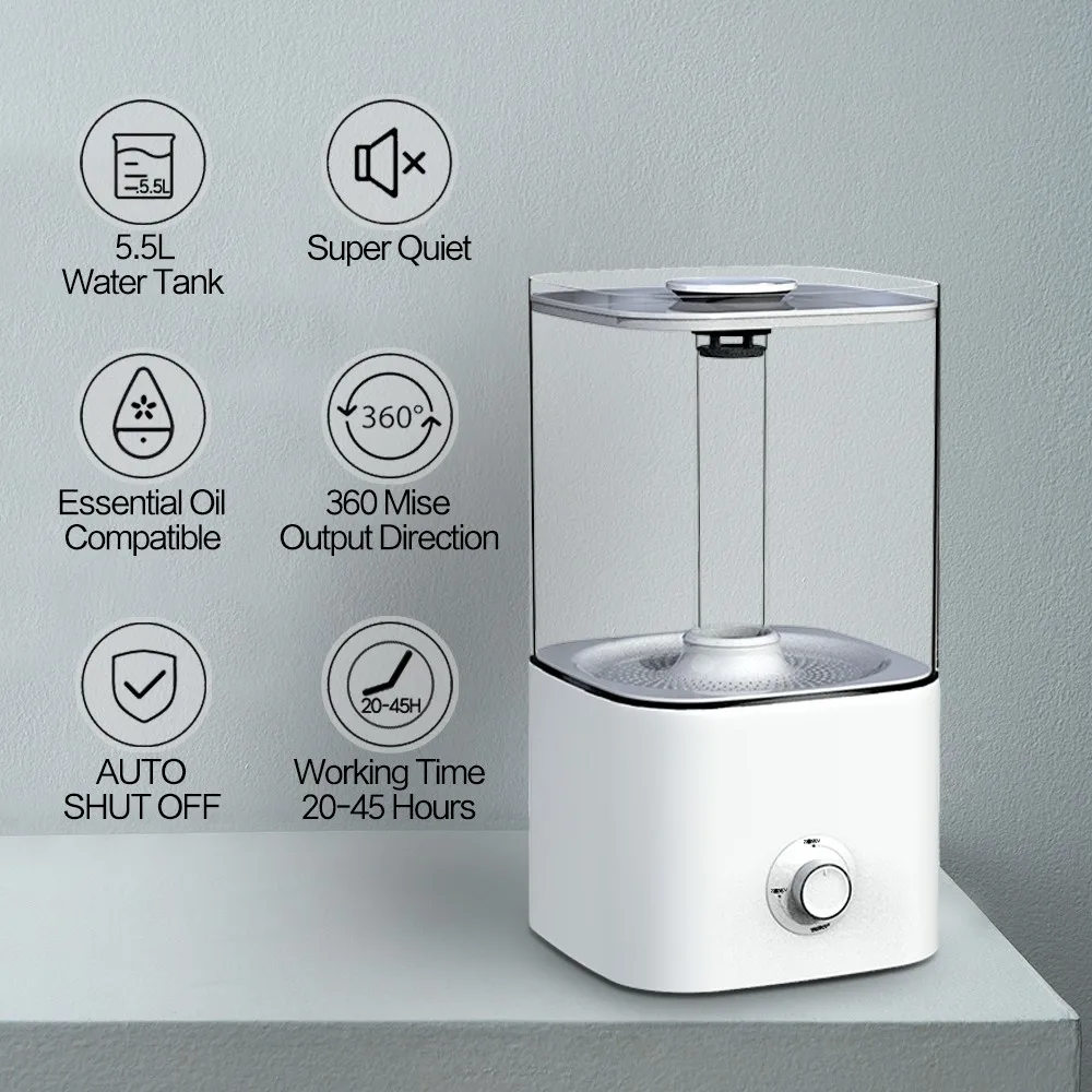 Soicare 5.5l Big Capacity Ultrasonic Home Cool Mist Air Humidifier