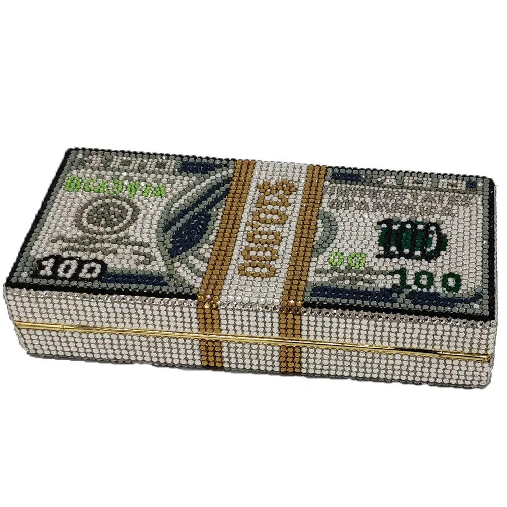 diamond money clutch purse