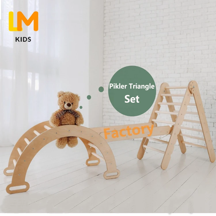 Lm Kids Playground Climbers For Toddlers Wooden Pickler Triangle With ...