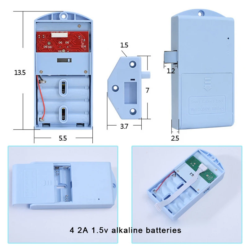 AJF Locker Swipes Card Lock Electronic Bathroom Induction Lock IC Smart Lock ABS Plastic 136x65x26mm CN;ZHE