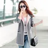 spring and autumn new fashion women's all-match in long sweater cardigan sweater coat color fashion tide
