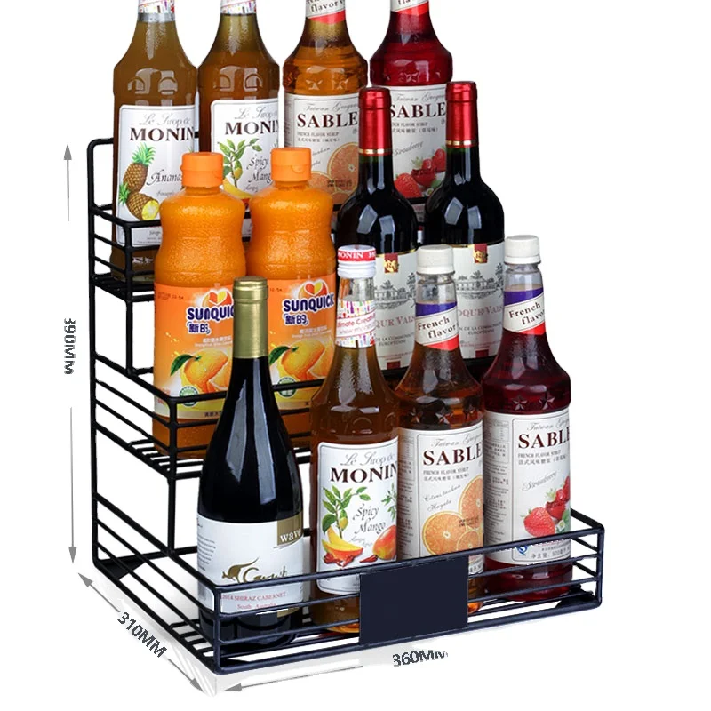 Tabletop Seasoning Shelves Threelayer Tiers Syrup Display Rack Kitchen