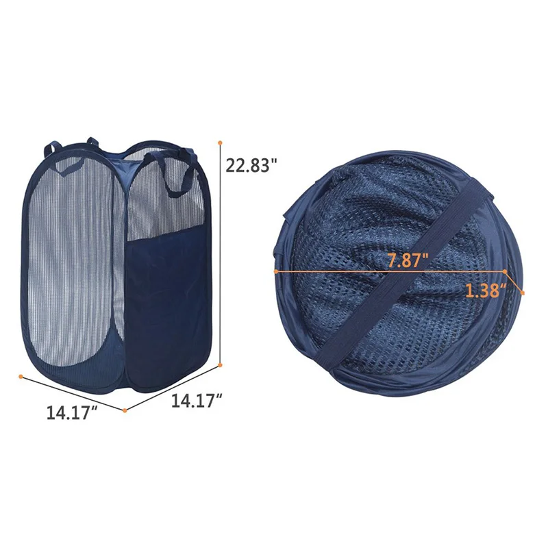 Mesh Pop Up Laundry Hamper For Camp Laundry Use Foldable Apparel